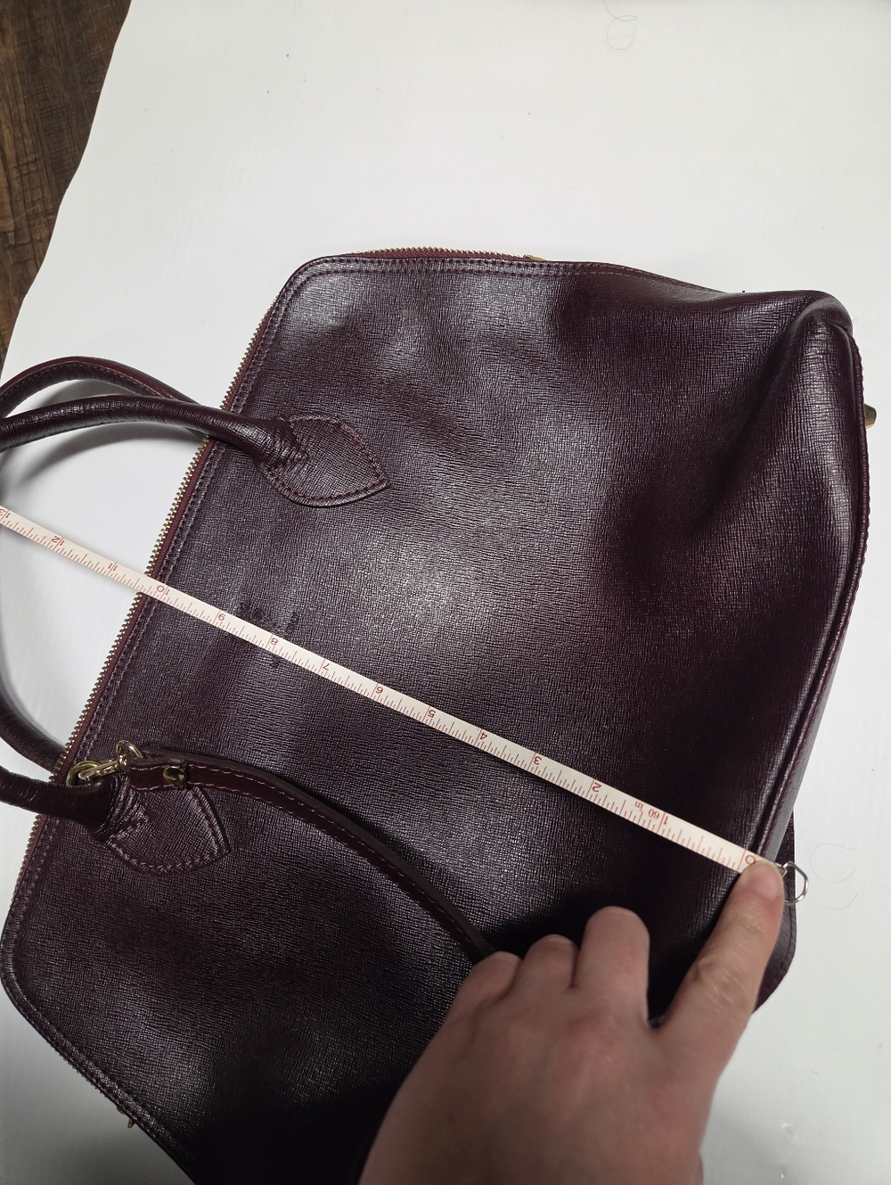 Leather Satchel Handbag in Deep Plum - Women Bags Satchels - Picture 10 of 14